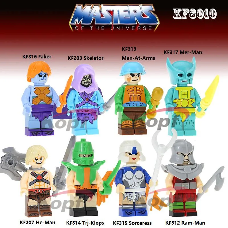 Одиночная продажа мастера Вселенной Ram-Man-at-Arms Trj-Klops Soreceress He-Man строительные блоки детские подарочные игрушки KF8010