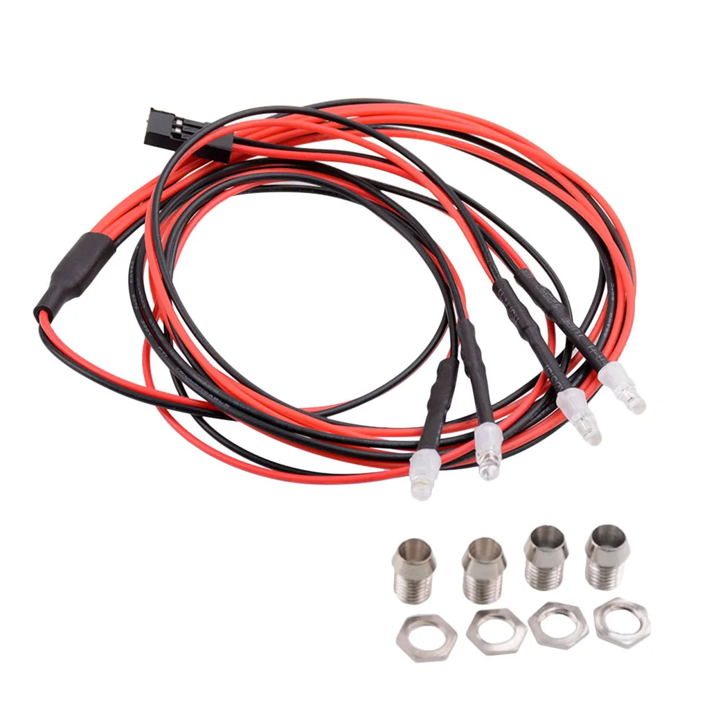 4 LED Light Kit Rc Truck Led Lights Kit RC Headlights Taillight 3mm White LED,Red LED Lights