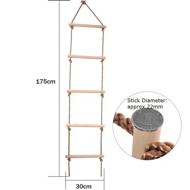 5 деревянных перекладин PE веревочная лестница детская игрушка для скалолазания детская спортивная веревка качели безопасные игрушки для фитнеса оборудование Крытый Открытый Сад Новинка