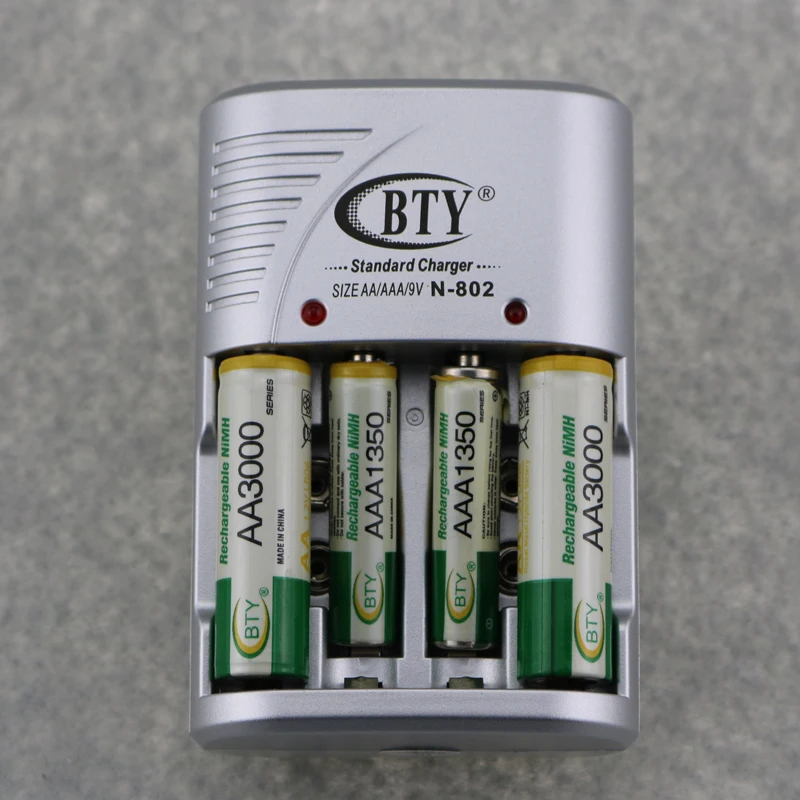 4PCS BTY 1.2V 1350mAh Rechargeable AAA Battery+4PCS Rechargeable AA