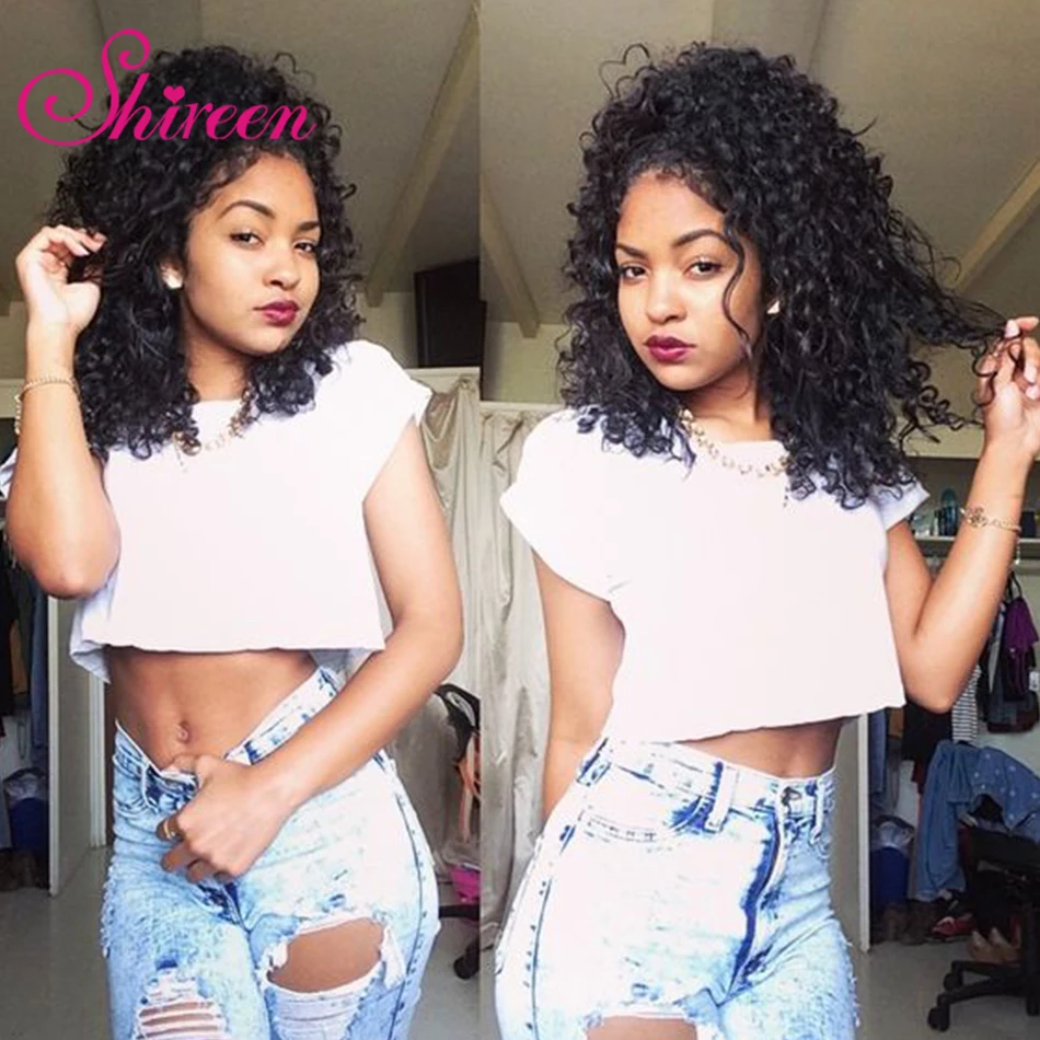 Shireen Malaysian kinky Curly Hair Bundles With Closure Remy Human Hair Extensions 3 Bundles With 4*4 Lace Closure Natural color Shireen Malaysian kinky Curly Hair Bundles With Closure Remy Human Hair Extensions 3 Bundles With 4*4 Lace Closure Natural color