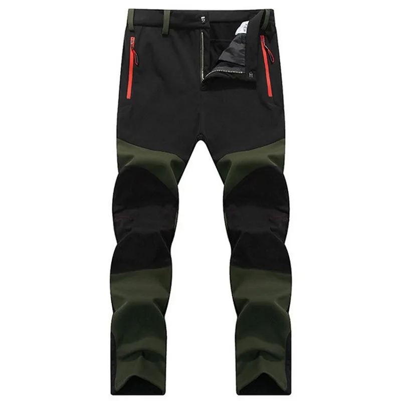 Aufdiazy de los hombres de invierno de Softshell de esquí al aire libre pantalones de lana caliente impermeable pantalones de Trekking, escalada de montaña pantalones de senderismo JM027