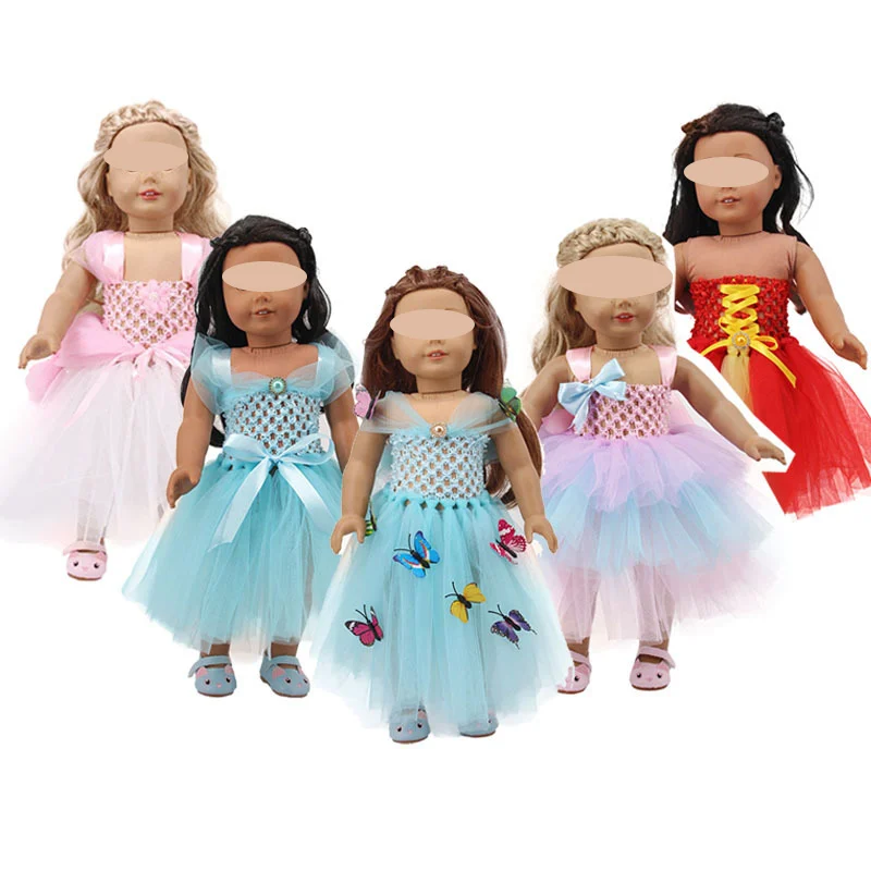 

48cm 18inch veil Beautiful Yarn Dress american doll clothes Accessory outfit veil dress For 18 Inch Suit 18 inch doll clothes