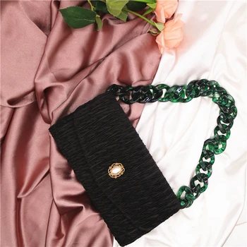 

Women's Handbags Retro with Diamond Wrinkled Fish Scales Pearl Accessories Evening Bag Shoulder Messenger Chain Bolsa Feminina