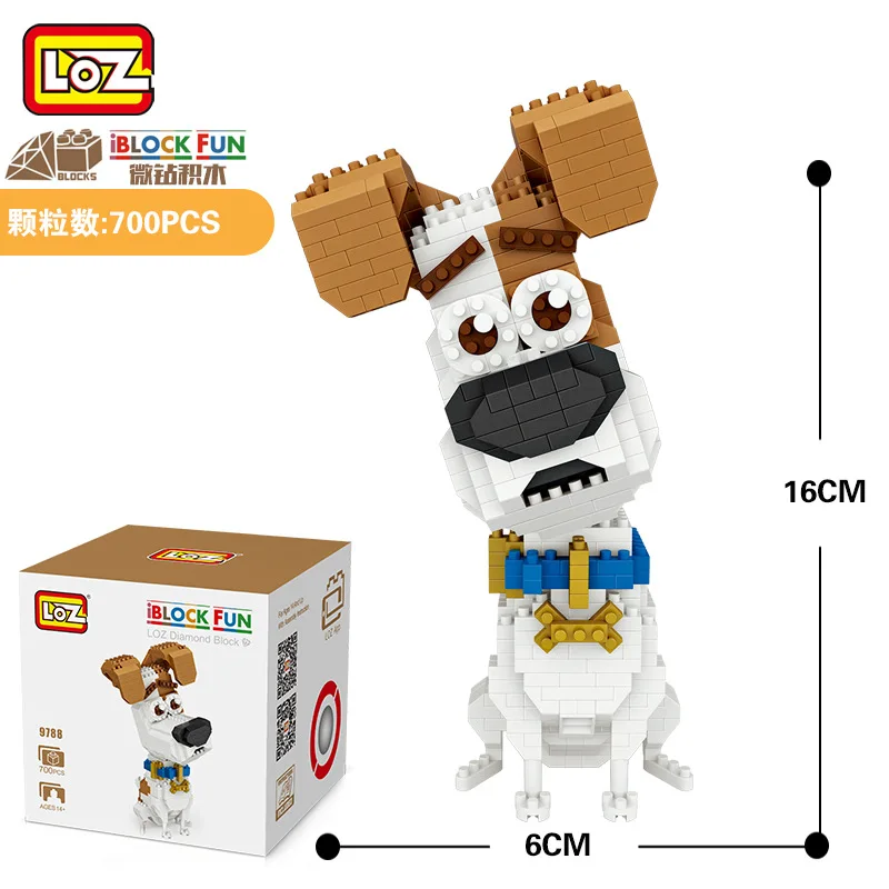 

LOZ Diamant Blocs Jack Russell Terrier Chien de Bande Dessinee Anime BRICOLAGE Blocs de construction Mignon Mini Figure Animale