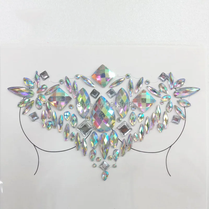 Handpicked 10 pcs Adhesive Sticky Gems Sticker Makeup Face Boob Jewel