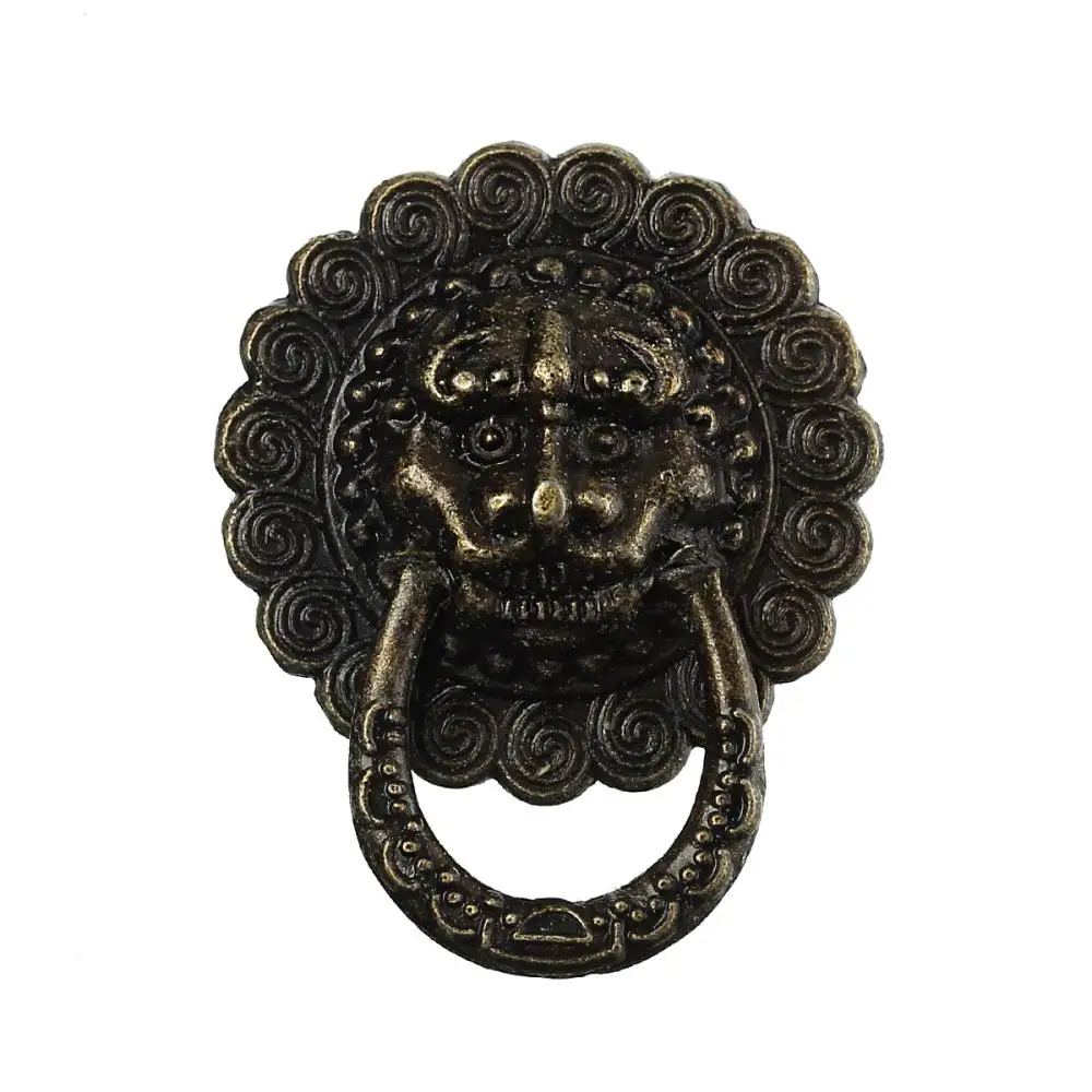 

Jewelry Wooden Box Pull Handle Dresser Drawer For Cabinet Door Round Antique Bronze Lion Face Carved Craft DIY Tool 23mm,30PCs