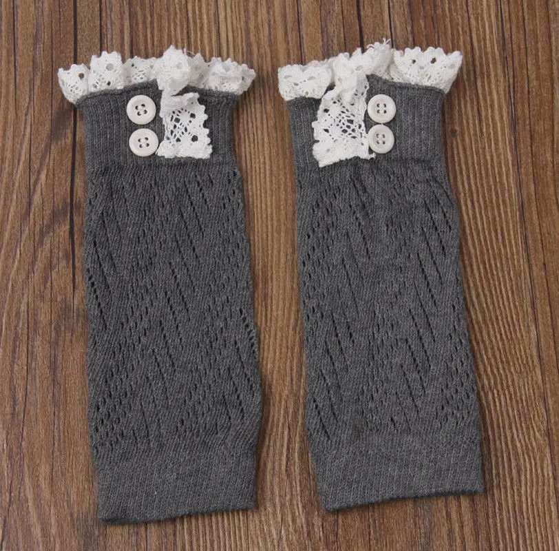 Кружевные носки для маленьких мальчиков и девочек, защитные наколенники для ползания, вязаные гетры, 7 цветов