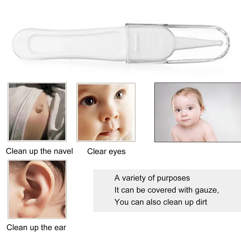 Детские Безопасные пинцеты для чистки уход за ребенком, младенец ушной пинцет пластиковый специальный дизайн Новорожденный ребенок копать плоскогубцы носа