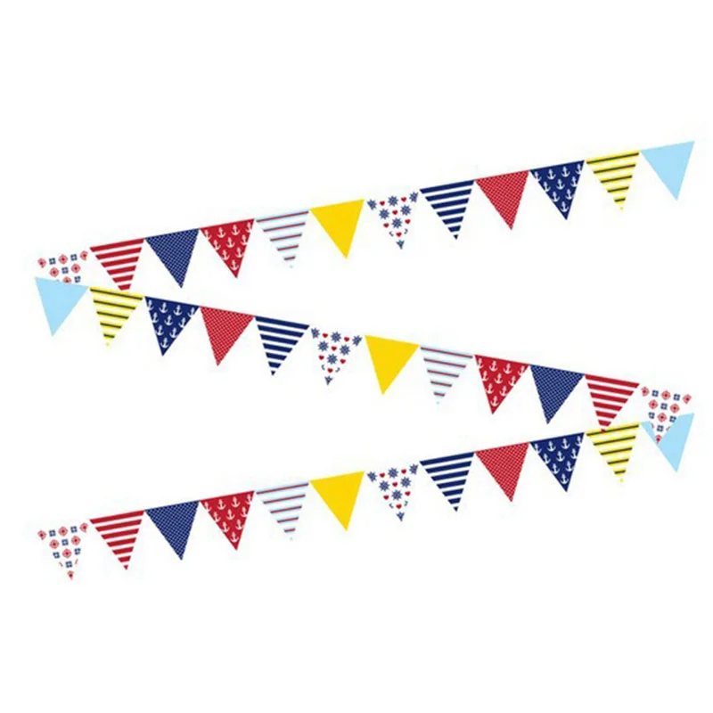 Multiple Colour Flags Length 2.3M Cotton Fabric Cloth Banners Wedding Bunting Decor Birthday Party Baby Shower Garland Tent 6Z