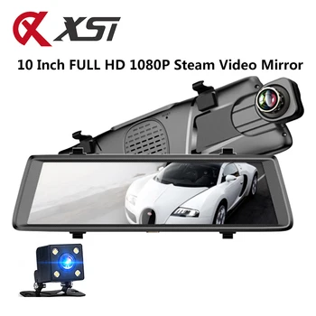 

10 Inch Dash Camera Dual Lens IPS Touch Screen Stream RearView Mirror GPS Navigation Full HD 1080P Car DVR Camera Video Recorder