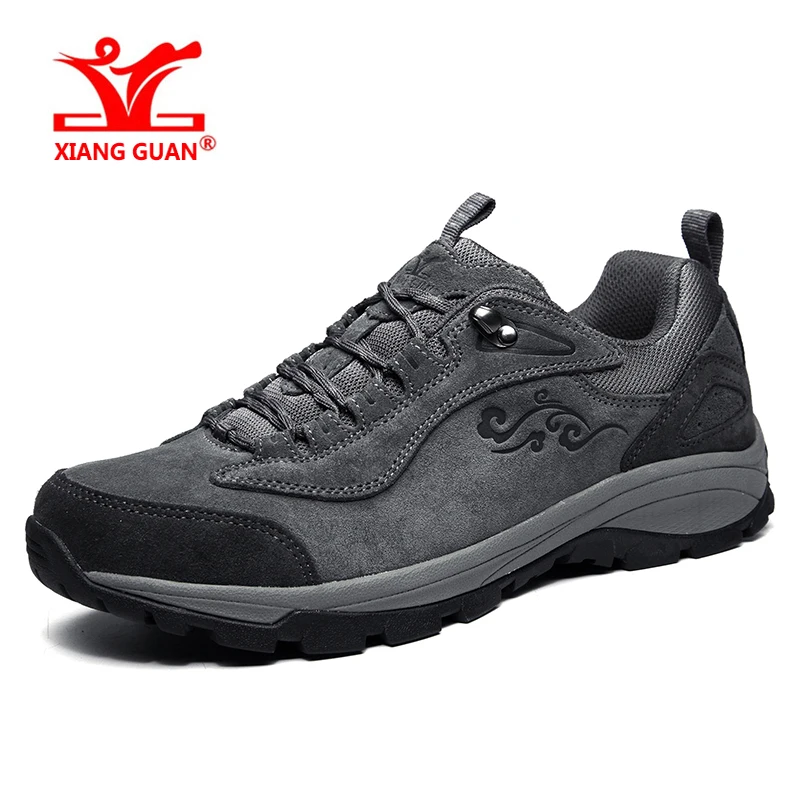 

XIANGGUAN outdoor sports shoes for men athletic light leather waterproof breathable hiking shoes women climbing sneakers 36-45