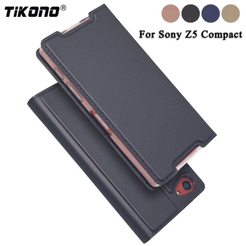 Роскошный кожаный чехол книжка TIKONO для Sony Xperia Z5 Compact чехлы телефонов с отделением