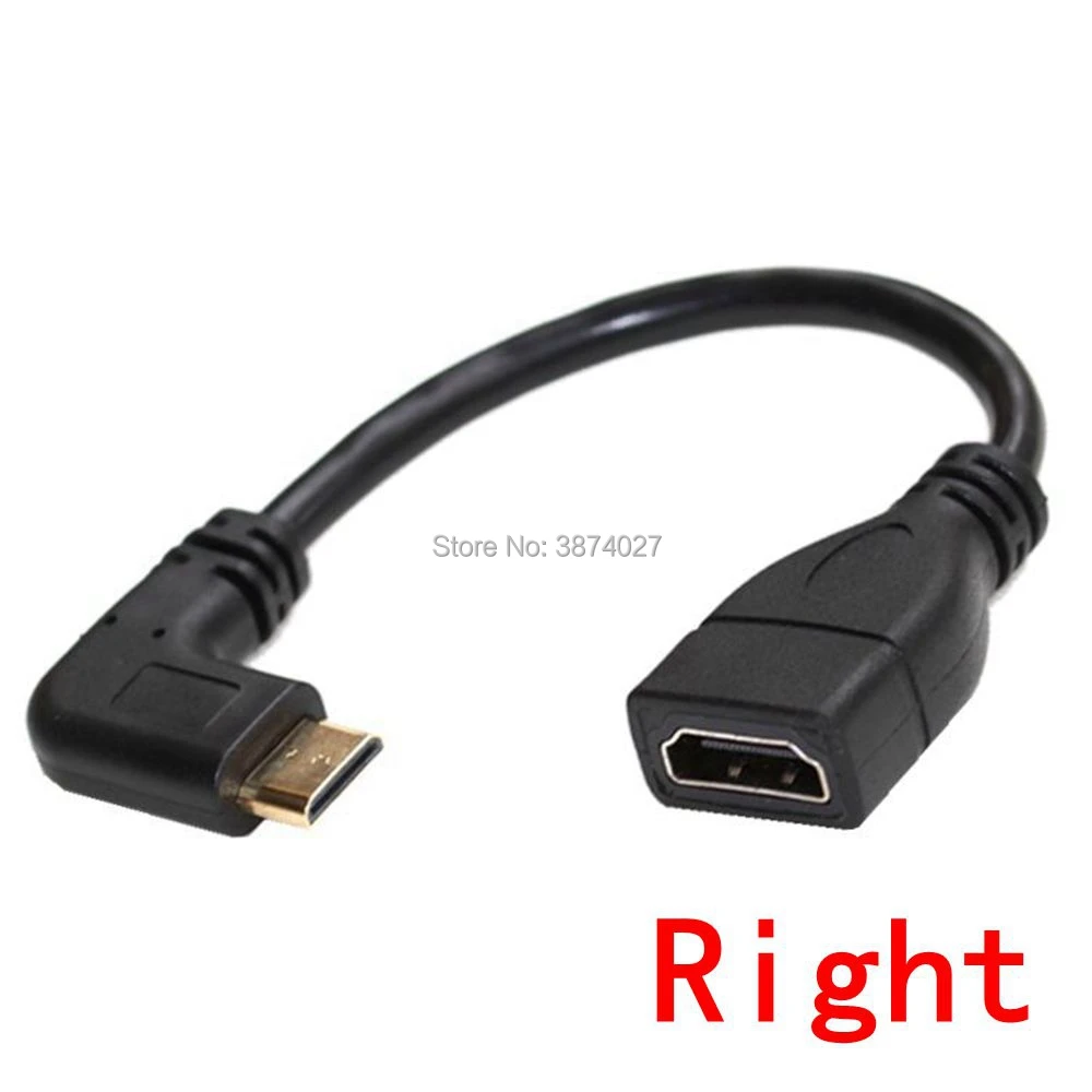 Вверх вниз вправо влево угловой мини HDMI к HDMI мужчин и женщин кабель 10 см для ноутбука ПК HDTV Тип C hdmi мини hdmi угол адаптера