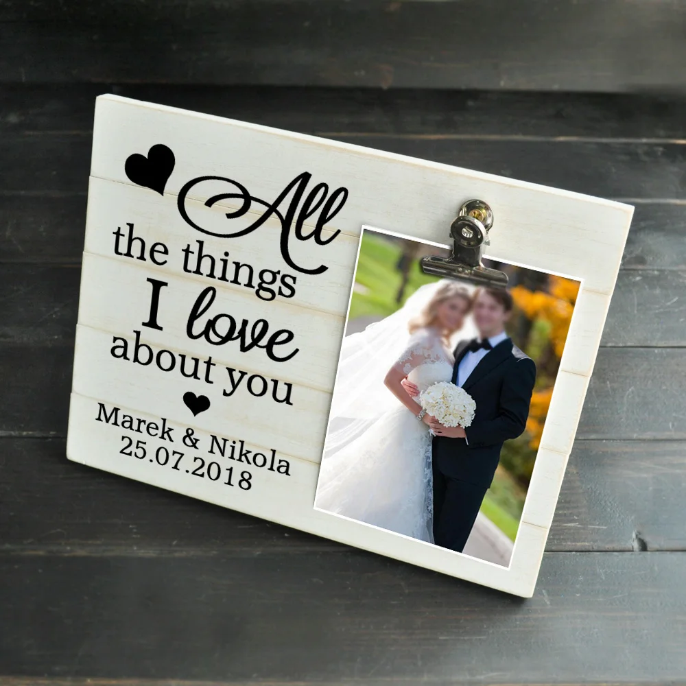 

Personalized Wedding Frame Picture Frame Custom Wedding Gift Housewarming Gift Anniversary Engagement Photo Frame