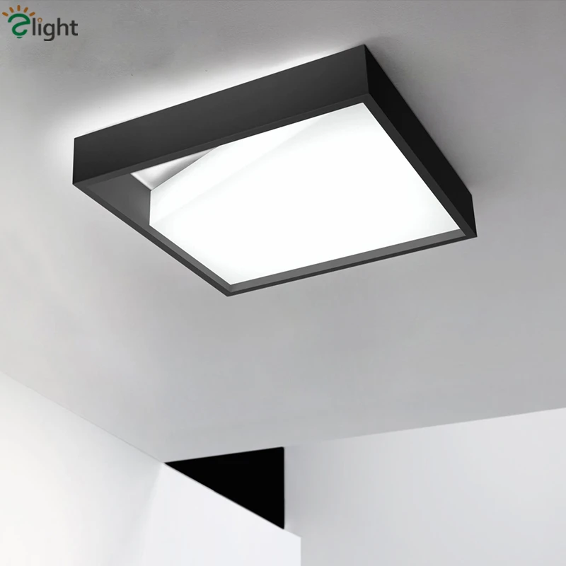

Minimalism Modern Square Metal Bedroom Led Ceiling Light Creative Study Room Lustre Ceiling Lamp Led Lamparas Lighting Fixtures