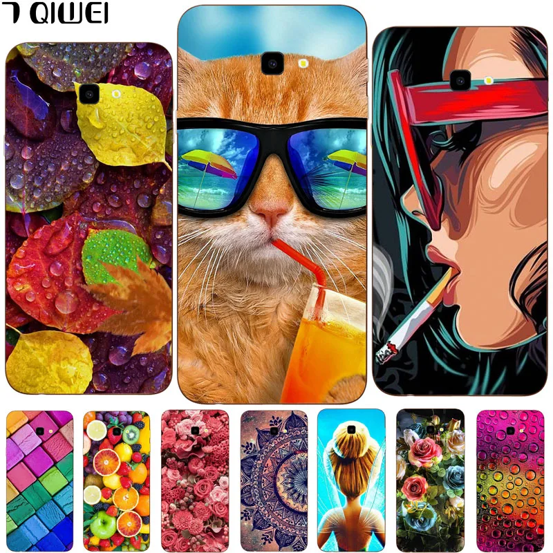 6.0'' For Samsung Galaxy J4 Plus Case Silicone Soft TPU Cover For Samsung Galaxy J4 Plus 2018 J415F J415 J4Plus J 4 Case Flower