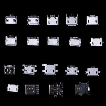 

BGEKTOTH 240 Pcs 24 Models Micro USB Connector Socket Jack For MP3/4/5 Lenovo ZTE Huawei Female Socket