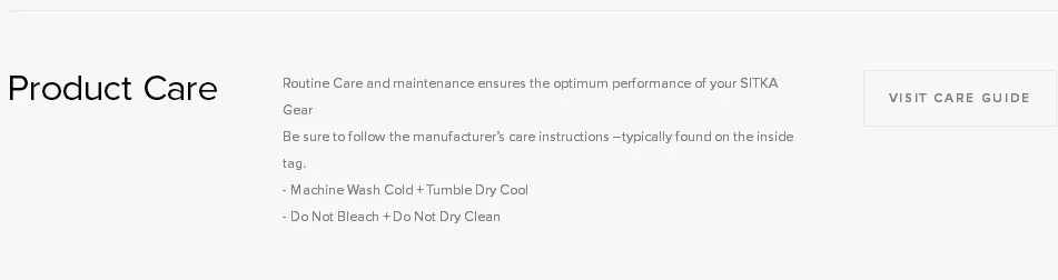 PRODUCT CARE
