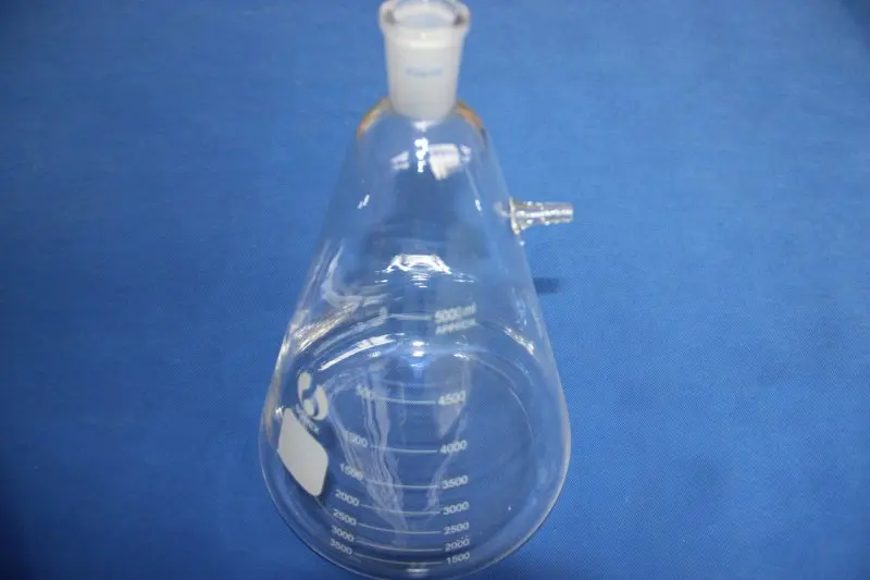 5000ml Glass Conical Erlenmeyer Flask Vaccum suction filt flask Filting flask filter flask, with 24/40 joint side connection