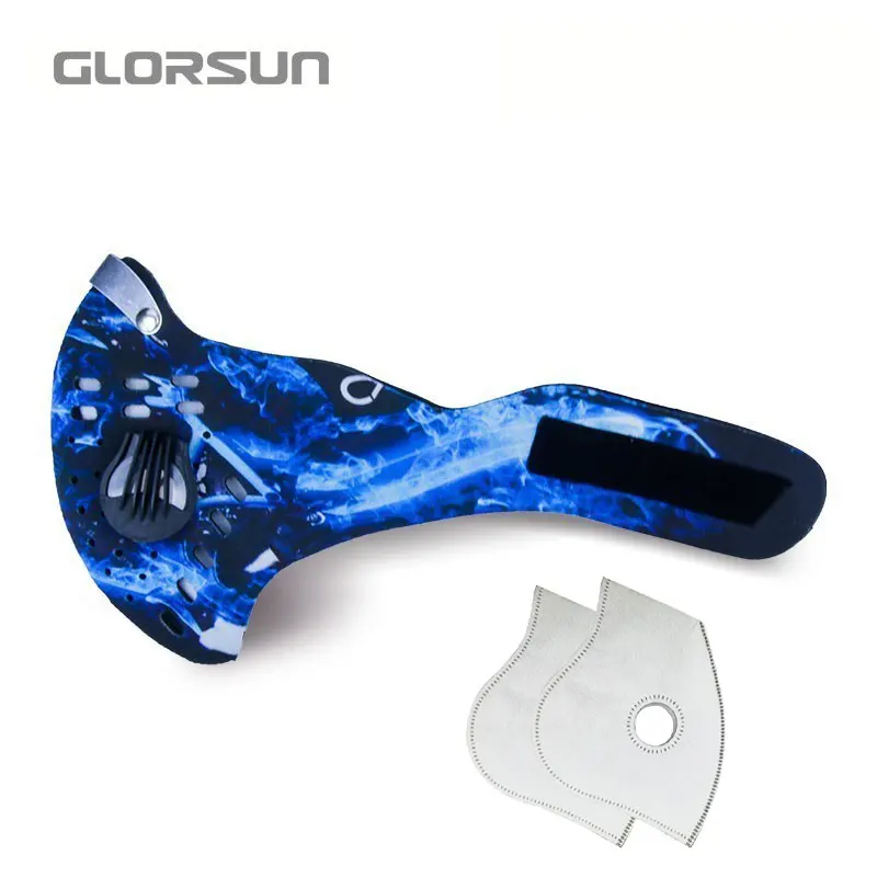 GLORSUN PM2.5 велосипедная маска респиратор с 4 карбоновыми N99 фильтрами модные спортивные пылезащитные маски со ртом для лица - Цвет: 005E004