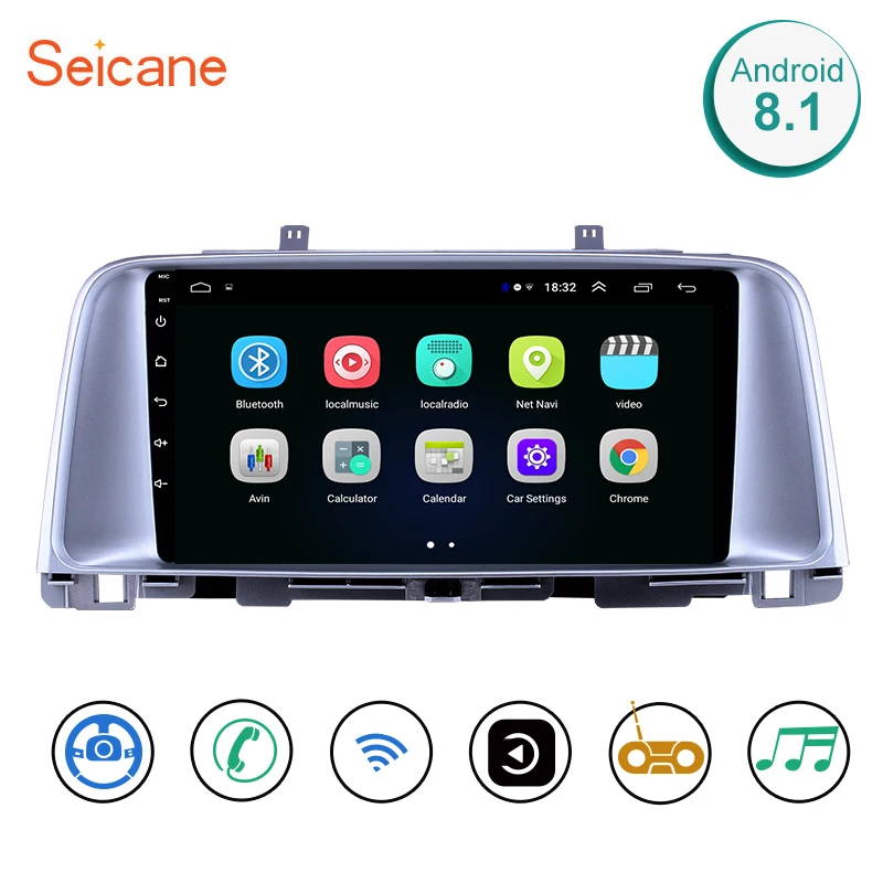  Seicane 4-core Android 8.1 For Kia K5 2015 2016 2017 Car GPS navi Multimedia Player support SWC Bac
