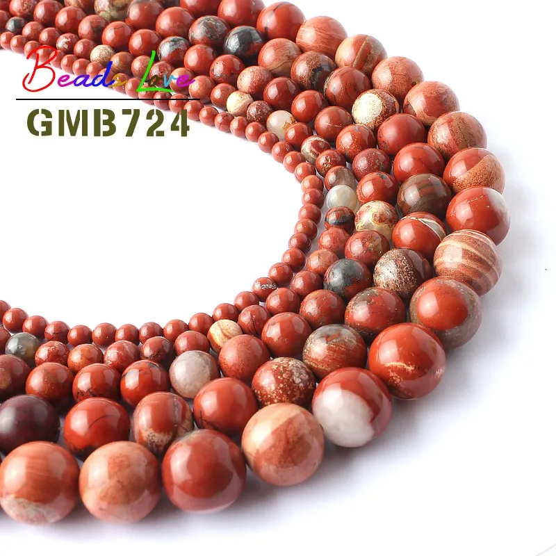 

Hot Sale 4 6 8 10 12mm Natural Red River Jaspe Round Beads 15.5inch/strand Pick Size Free Shipping-f00097 Aa