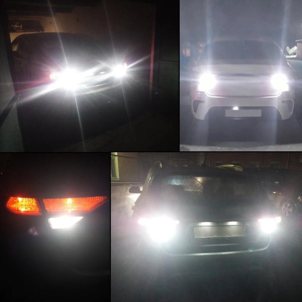 Xukey W16W T15 светодиодный огни заднего хода автомобиля 920 912 921 лампы с плоским цоколем CAN-bus огней парковки T10 освещению номерного знака скрытый белый 9SMD