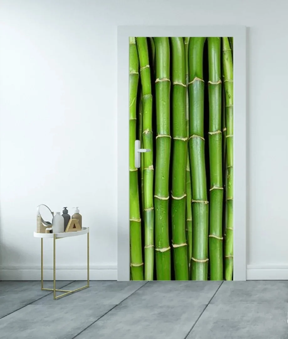 Бесплатная доставка DIY green bamboos водонепроницаемый самоклеющийся Холодильник