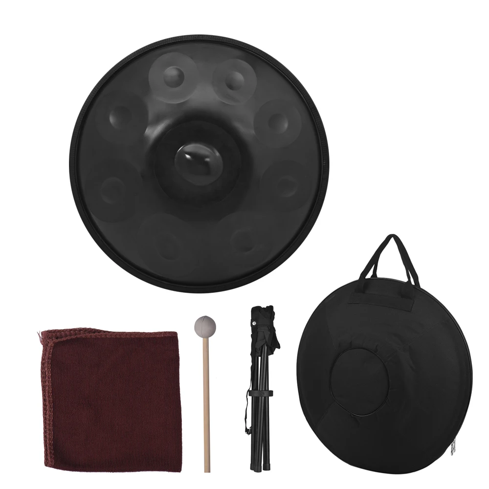 

9 Notes Hand Pan Handpan Hand Drum Carbon Steel Material Percussion Instrument with Carry Bag Metal Stand