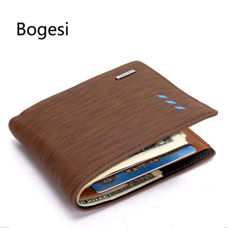 

Bogesi Men's Wallets purse PU leather Billeteras Porte Monnaie Monederos Male Wallet Men Standard short Ultra thin Wallets DD005