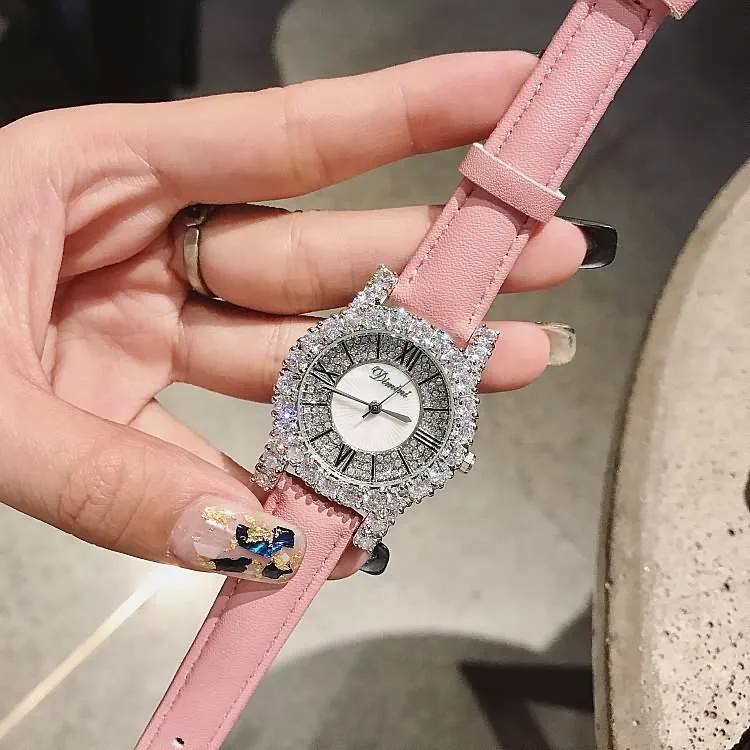 2019 Топ Бренд роскошные часы с кристаллами женские из нержавеющей стали звездное небо женское платье часы латунный корпус женские часы