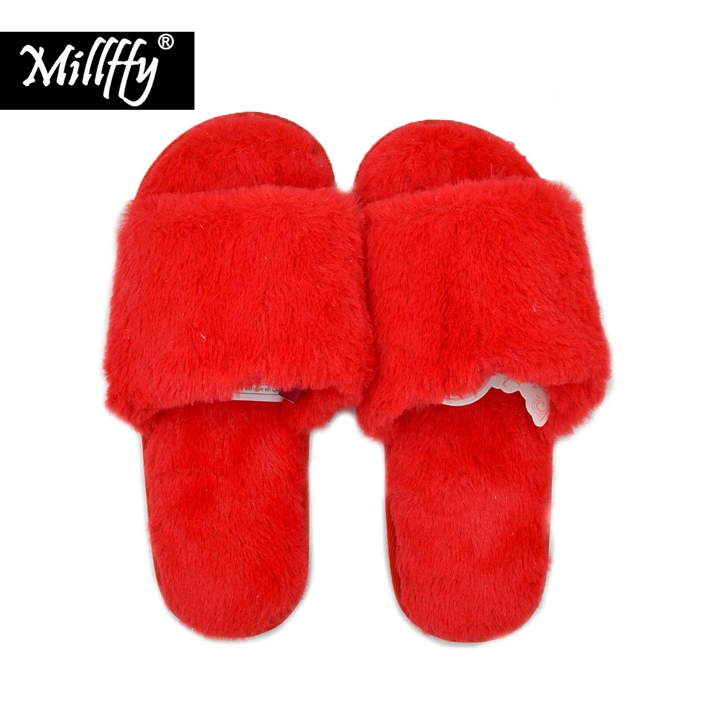 Millffy classic lolita comfortable fancy slippers faux wool rabbit fur