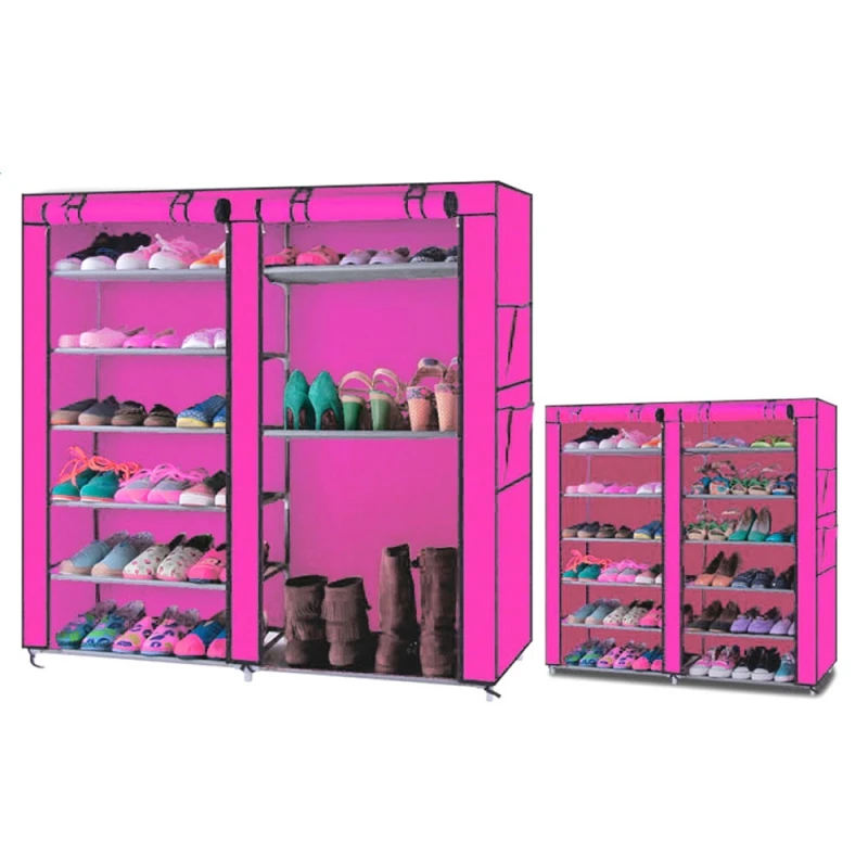Fashionable-Roomsaving-12-Lattices-Dual-Rows-Nonwoven-Fabric-Shoe-Rack-Rose-Red_800x800