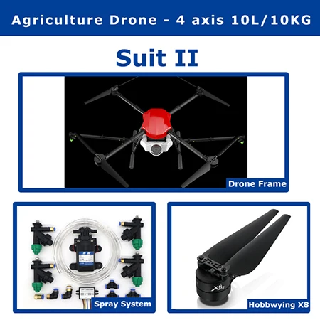 ЭПС E410 4 оси 1300 мм Колесная база Водонепроницаемый Сельскохозяйственных Дрон полета платформа 10L/10 кг складной Дрон для опрыскивания - Цвет: Suit II
