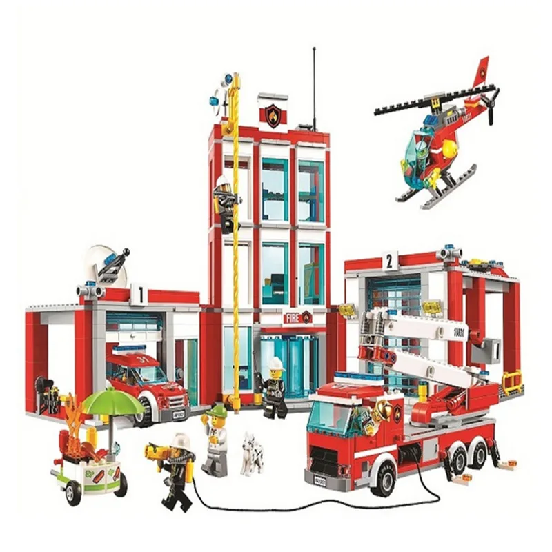 Legoings 60110 958pcs City Series The Fire Station Model