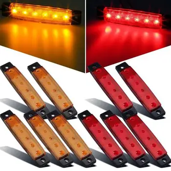

High Power 6 LED 12V Side Indicator Light Marker Lamp for Truck BUS Trailer White/Red/Yellow/Blue/Green Side Marker Lights Lamp