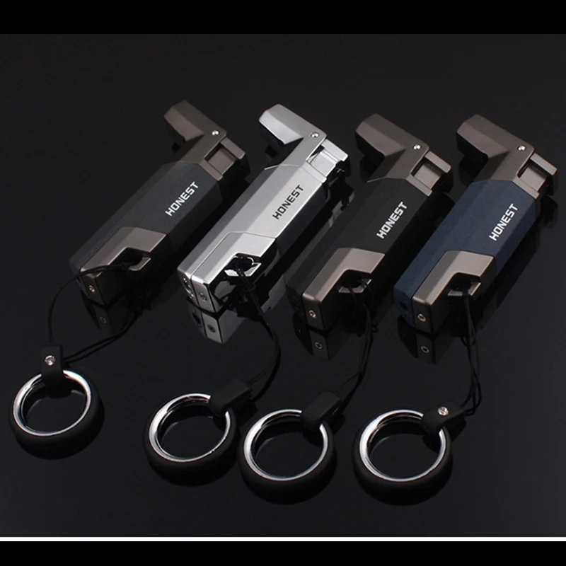 

Portable Windproof Stainless steel Butane Jet 1300 C Turbo Torch Lighter Key Ring Random Color NO GAS Gift Package