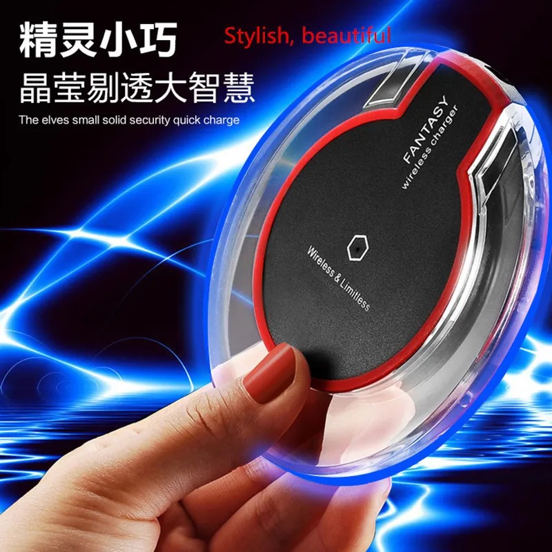 

Wireless Charger Crystal Round Charging Pad for iPhone X Xs Max XR 8 Plus Samsung Galaxy Note 8 S8 S7 S6 Edge Qi-Enabled Device