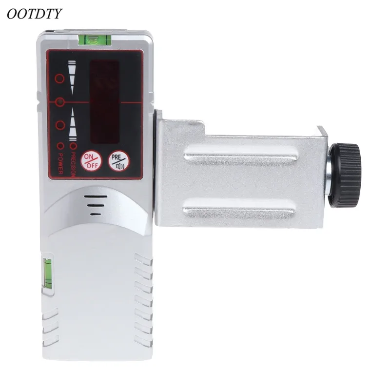 

OOTDTY Level Laser Detector Red Beam Light 635nm Cross Line Outdoor Receiver with Clamp