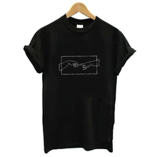 Fashion Women’s T-Shirt Print 2019 New Black and White Cotton T-Shirt Aesthetic Harajuku Art, Escape, Sin City -7