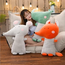 Travesseiro infantil de 35-70cm, mouse de desenho animado de raposa e strass almofada de algodão macio para crianças, brinquedo de quarto de bebê decoração de crianças presente