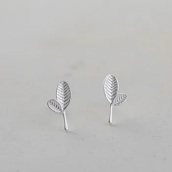 

Flyleaf 925 Sterling Silver Small Leaves Stud Earrings For Women Fashion Style Girl Hypoallergenic Sterling-silver-jewelry