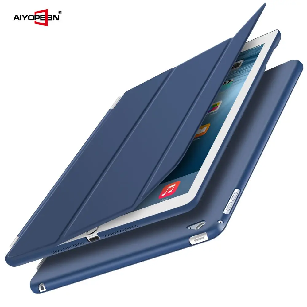 

for ipad air2 case 9.0inch pu leather magnetic smart+ hard pc matte transparent bottom cover with free gift stylus