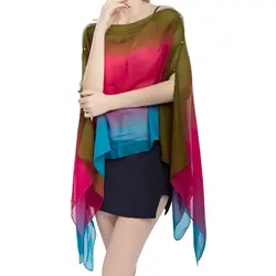 Женский Летний шифоновый солнцезащитный козырек, высококачественный шарф для вождения, шаль, многофункциональная шаль для бикини, пляжный