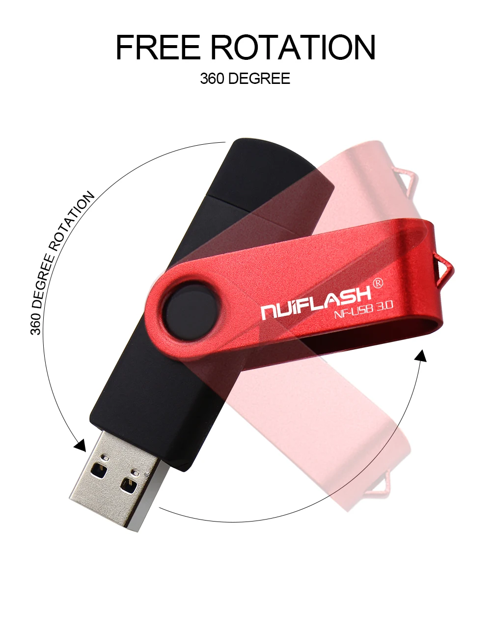 Nuiflash usb 3,0 флеш-накопитель 4 ГБ 8 ГБ 16 ГБ флеш-накопители флешки 32 Гб usb карта памяти 64 Гб OTG металлический usb флеш-накопитель для телефона