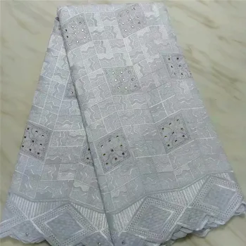 

2019 Latest African Swiss Voile Lace In Switzerland White Swiss Cotton Lace Fabric Embroidery Dress African Nigerian Lace Fabric
