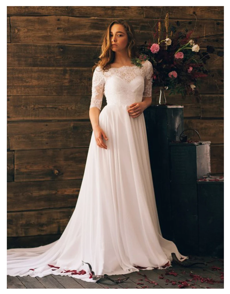 chiffon skirt wedding dress