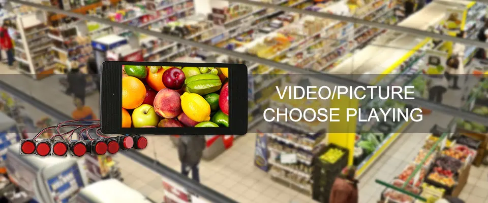 USB SD карта супермаркет видео плеер, который воспроизводит mkv файлы lcd 7 дюймов HD встроенный динамик кнопка управления рекламный плеер