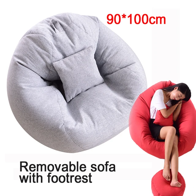 Cheap Bean Bag Sofa Chairs Removable Cotton Linen Cloth Lazy Bean Bag Sofas Full filling Lounger Seat Tatami Furniture with Footstool Cheap Bean Bag Sofa Chairs Removable Cotton Linen Cloth Lazy Bean Bag Sofas Full filling Lounger Seat Tatami Furniture with Footstool